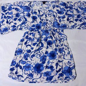 Blue and White Tunic Top, Size 12